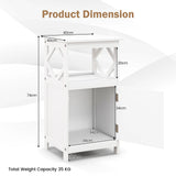 Single Door Storage Cabinet with Open Compartment for Home Living