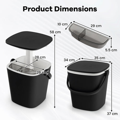 3-in-1 Portable Cooler Bar Table with Bottle Opener and Lift Top Lid for Camping Poolside-Black