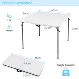 Folding Camping Table with All-Weather HDPE Tabletop and Rustproof Steel Frame-White