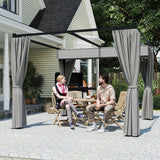 Outsunny 3 x 3m Moving Canopy Metal Pergola, with Curtains - Grey