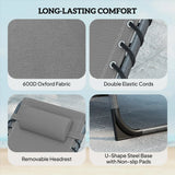 Outsunny Five-Position Reclining Sun Loungers Set of 2 - Grey