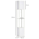 HOMCOM 156cm Floor Lamp Shelving Unit - White