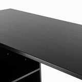 HOMCOM L-Shaped Computer Desk, 2 Shaped Corner Desk with Drawers, File Cabinet and Storage Shelves, Home Office Desk, 117 x 83.5 x 76cm, Black