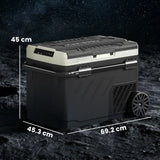 Outsunny 40L Compressor Car Fridge Freezer, Dual Zone Camping Refrigerator with App Control, Telescopic Handle, -20C-20C