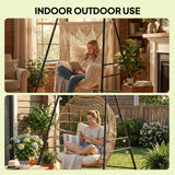 Outsunny Hammock Chair Stand Only, 150KG Load Capacity, for Indoor Outdoor, Black