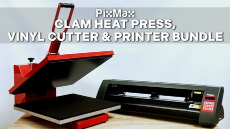 PixMax Heat Press Clam 50 x 50cm, Vinyl Cutter & Printer Bundle