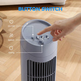 HOMCOM Tower Fan for Bedroom Cooling, 75cm Electric 70 Oscillating with 3 Speed Settings, Standing Floor Fan, Grey
