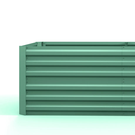Outsunny Raised Beds for Garden, Galvanised Steel Outdoor Planters with Multi-reinforced Rods, 180 x 90 x 59 cm, Light Green