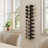 HOMCOM Wine Rack, Wall Mounted, 10 Tier Metal Wine Display Rack, Storage Holder for Kitchen, Dining Room, Bar, Cellar, Black
