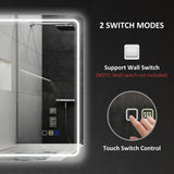 HOMCOM 70 x 50 cm Bluetooth Bathroom Mirror - Silver-Tone