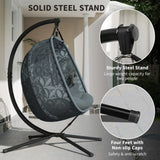 Outsunny Outdoor Double Hanging Chair with Cushion and Cup Holders, Charcoal Grey