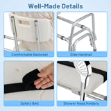 Sliding Tub Transfer Bench Adjustable Inside Bathtub Chair with Safety Belt