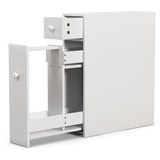 White wooden bathroom cabinet side cabinet niche cabinet white