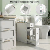 White wooden bathroom cabinet side cabinet niche cabinet white