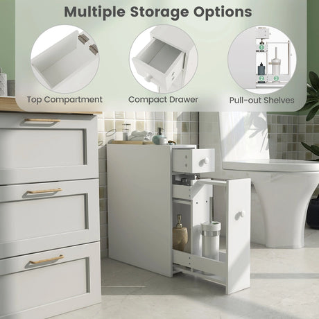 White wooden bathroom cabinet side cabinet niche cabinet white