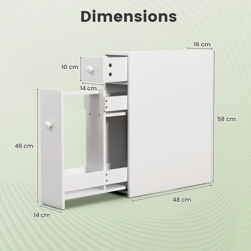 White wooden bathroom cabinet side cabinet niche cabinet white