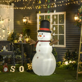 HOMCOM 6ft Giant Inflatable Snowman Christmas Decoration w/ LED Lights Accessories Cute Family Fun Seasonal Outdoor Indoor