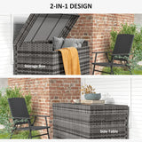 Outsunny 627 L Rattan Storage Box - Dark Grey