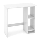 Small Computer Desk with Storage and Adjustable Shelf-White