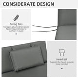 Outsunny Garden Sun Lounger Cushion Replacement Soft Sunbed Reclining Chair Relaxer Pad with Pillow, Cushion ONLY - Grey