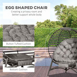 Outsunny Egg Chair with Cushion & Side Pocket - Brown