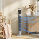 HOMCOM Tower Fan Oscillating 3 Speeds 3 Winds 40W w/ RC Timer Quiet - Grey
