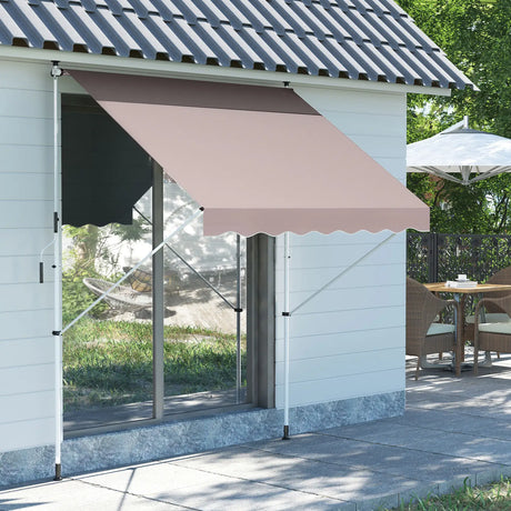 Outsunny 2x1.5m  Adjustable Outdoor Aluminium Frame Awning Beige