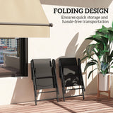 Outsunny Set of Two Folding Outdoor Chairs - Black
