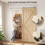 HOMCOM Sliding Door Hardware Kit Smooth Quiet 304 Stainless Steel for 200cm Track Sliver Tone