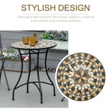 Outsunny 60cm Mosaic Outdoor Patio Table - Grey