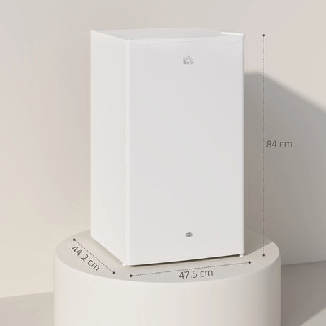 HOMCOM 91L Freestanding Under-Counter Fridge with Lock - White