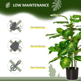 HOMCOM 2 PCs Artificial Evergreen Tree Fake Decorative Plant in Nursery Pot for Indoor Outdoor Dcor, Green