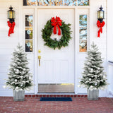 Snow Flocked Potted Xmas Tree with 148 PVC and PE Tips