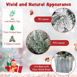 Snow Flocked Potted Xmas Tree with 148 PVC and PE Tips