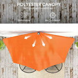 Outsunny Half Round Parasol Umbrella - Orange
