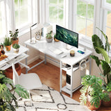 HOMCOM Computer Desk, with Power Sockets - White