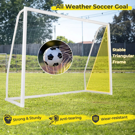 12' x 6'/8' x 6'/6' x 4' Soccer Goal with Ground Stakes and Soccer Cones