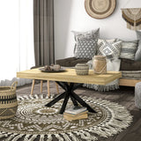 HOMCOM Bold Rustic Block Coffee Table - Wood-Effect