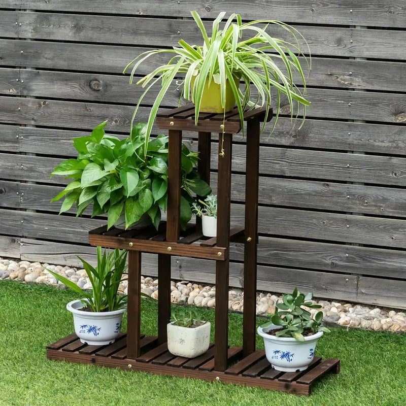 Wood Plant Stand 3-Tier Plant Pot Holder