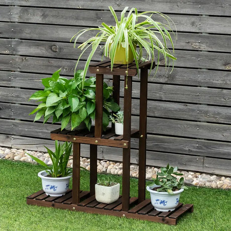 Wood Plant Stand 3-Tier Plant Pot Holder