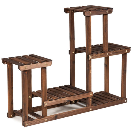 Solid Wood Plant Stand Multi-Tier Flower Pot Holder Indoor/Outdoor