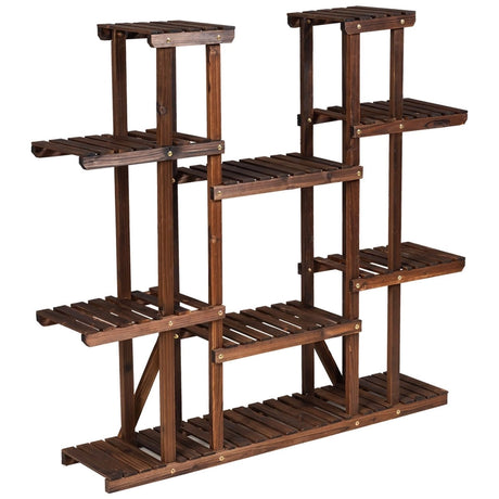 6 Tier Wood Plant Stand Flower Shelf Rack Holder