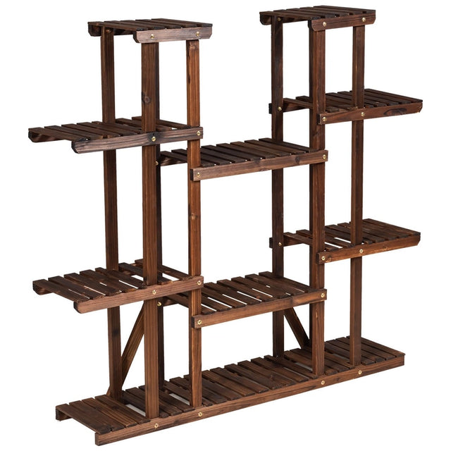 6 Tier Wood Plant Stand Flower Shelf Rack Holder