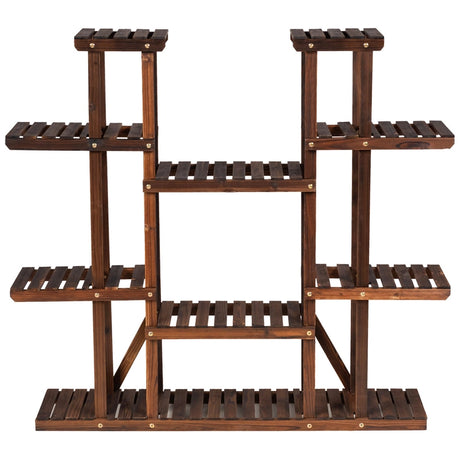 6 Tier Wood Plant Stand Flower Shelf Rack Holder
