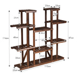 6 Tier Wood Plant Stand Flower Shelf Rack Holder