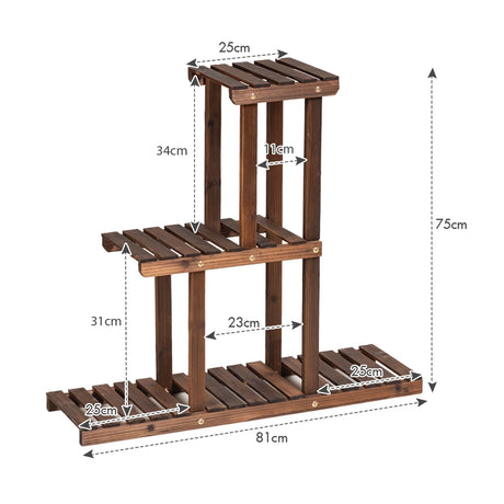 Wood Plant Stand 3-Tier Plant Pot Holder
