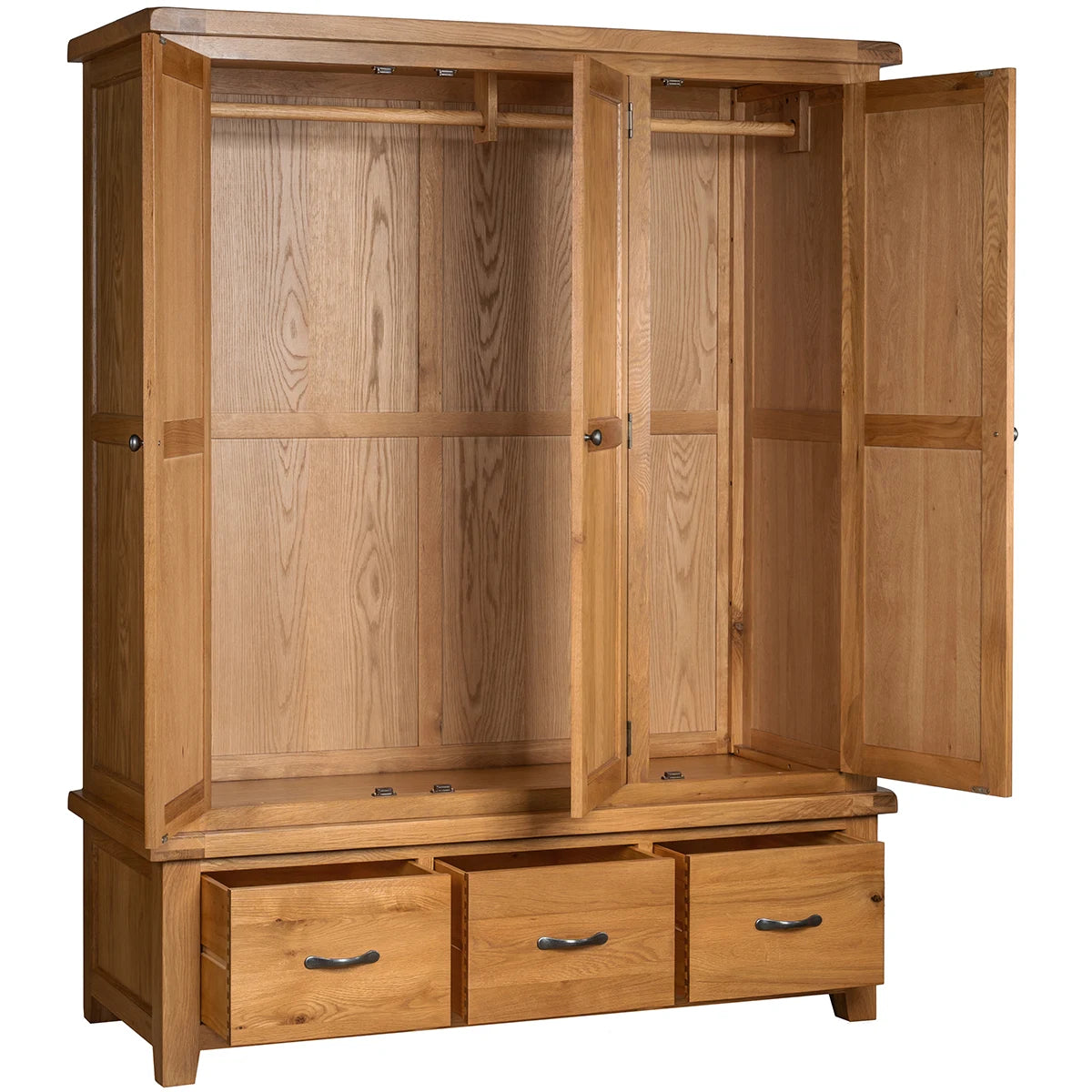Triple Wardrobe With 3 Drawers