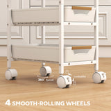 HOMCOM 5-Tier Storage Trolley on Wheels - White