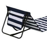 Outsunny Set of 2 Foldable Garden Beach Chair Mat, Outdoor Sun Lounger Seats with Adjustable Back, Magazine Pocket, Carry Bag