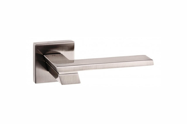 Senza Pari Giovanni Lever Door Handle on Flush Square Rose - Satin Nickel - Set